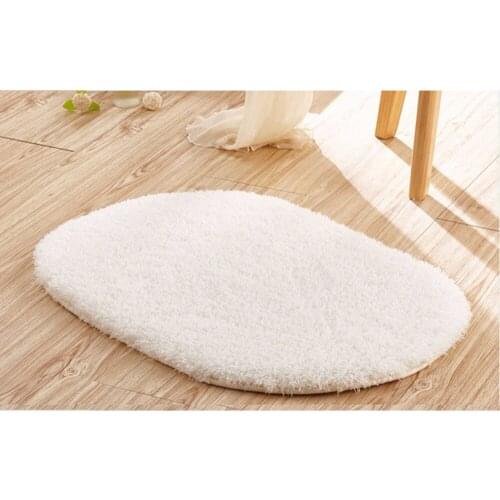 NEW 50*30cm Plush Rug Mat Magic Slip-Resistant Pad Bedroom Oval Carpet Floor Mats Floor Door Mat