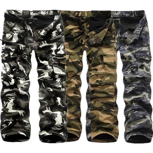Wholesale 2020 Outdoor Autumn Winter cotton washing men jungle Camping Hiking army Cargo camouflage overalls pants men