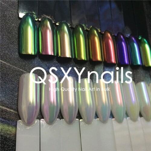 WHOLESALE 50g Finest Aurora Pigment Neon Powder Mermaid Unicorn Chrome Mirror Glitter Smooth Rubbing for Nail Art Decoration