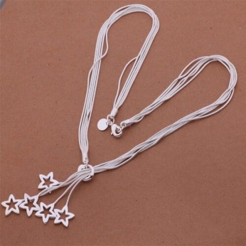 925 sterling silver Necklace, 925 silver fashion jewelry Tai chi five line five star necklace /cvyalnfa bjmakata AN439