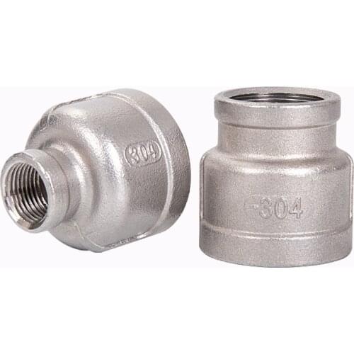 1/8" 1/4" 3/8" 1/2" 3/4" 1" 1-1/4" 1-1/2" NPT Female 304 Stainless Steel Socket Reducer Pipe Fittings Connector Adapter