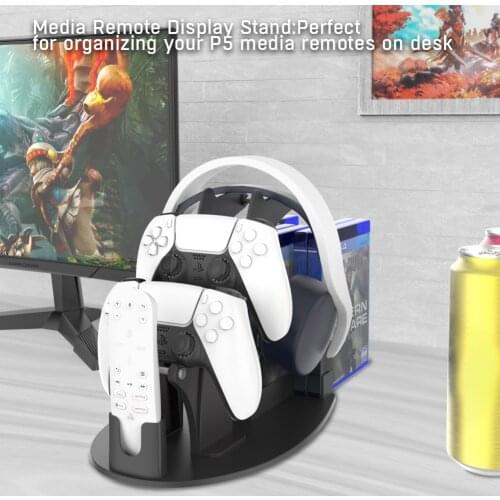 For PS5 Controller & Headphone Holder Bracket Remote Control Storage Shelf Stand for Xbox ONE Series X PS5 PS4 NS Switch