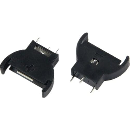 10pcs 3 PINS CR2032 Half-Round Lithium Button Cell Coin Battery Box Holder Case CR 2032 Batteries Holder Socket