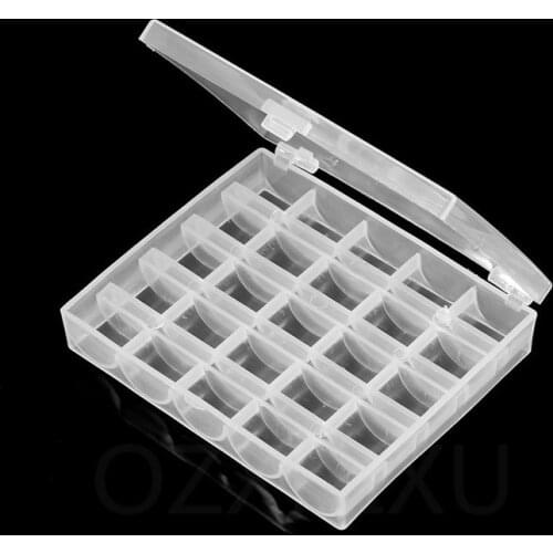 Empty Box 25 Bobbins Sewing Machine Spools With Thread Storage Case Box For Home Sewing Accessories Sewing Tools 5BB5728