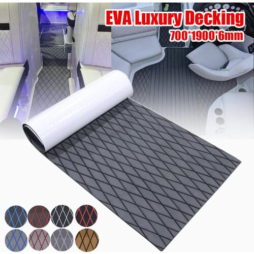 700x1900x6mm EVA Foam Luxury Decking Sheet Anti-Skid Boat Deck Self-Adhesive Yacht Flooring Pad Anti-fatigue Mat Diamond Shapes