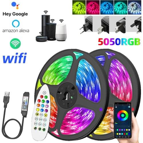 Bluetooth Led Strip DC12V Led Lights 5050 2835 RGB Diode Ribbon Tape Phone APP Control Backlight Power Adapter Set For Room