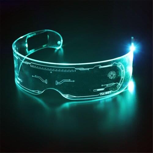Sci-Fi Decoration Led Futuristic Technology Sense Glasses Ins Male Punk Female Bar Luminous Sunglasses Party Atmosphere Props