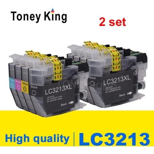 Toney King 2sets LC 3213 XL Full Ink Compatible Cartridge for Brother DCP-J772DW DCP-J774DW MFC-J890DW MFC-J895DW Inkjet Printer