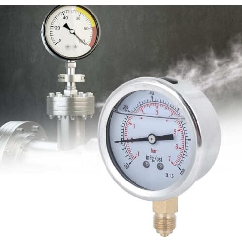 TS-PGGZ604 Oil Pressure Gauge 1/4BSP Y60 Radial Oil Filled Vacuum Pressure Gauge for Petroleum Metallurgy