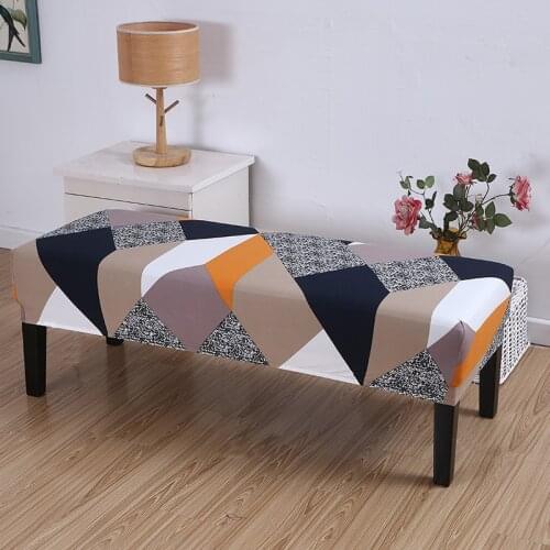 Geometry Long Bench Cover Elastic Stretch Chair Covers for Living Room Kitchen Bedroom Piano Bench Slipcover Seat Protector 1PC