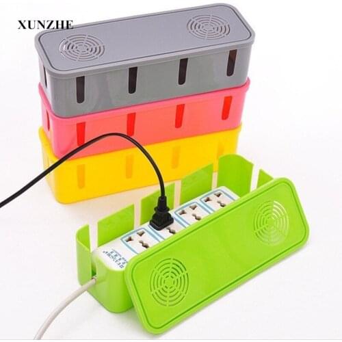 XUNZHE Home Office Storage Plastic Wire Storage Box Cable Manager Organizer Box Power Line Storage Cases Junction Box Household