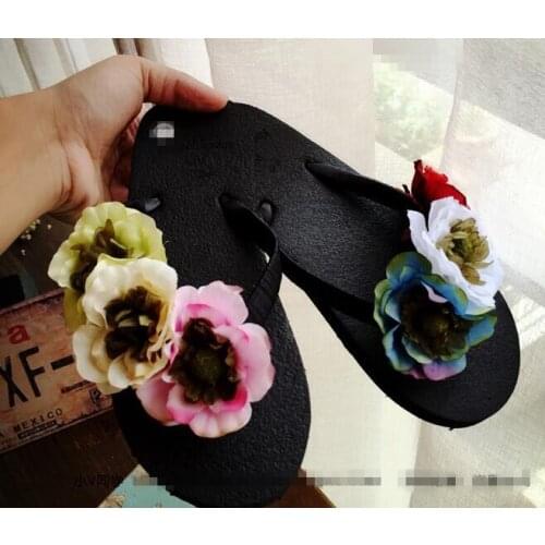 HAHA FLOWER House Slippers Women Indoor Fashion Flower Slippers Home Slippers Flip Flops Large Size FreeShipping
