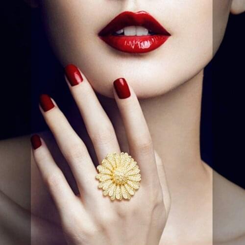 ModemAngel Special Chrysanthemum AAA Cubic Zircon High Quality Women Engagement wedding Ring