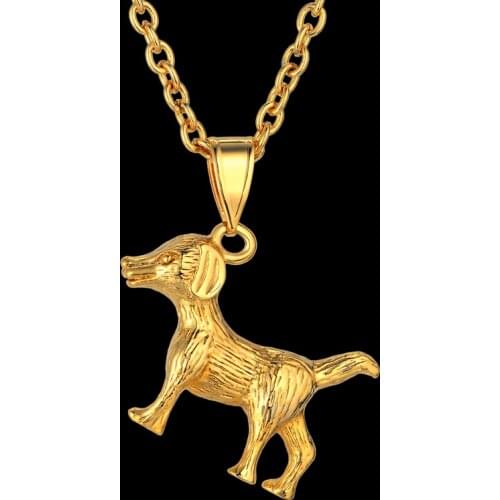 Animal Necklace Dog Necklace Gold Hip Hop Pendant Jewelry Gift