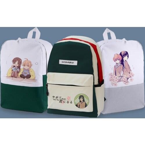 1pcs Anime Bloom Into You Canvas Backpack Satchel Book Bag Student Schoolbag Teenagers Travel Laptop Shoulder Bag Boy Girl Gift
