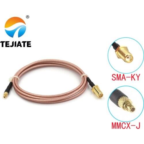 1PCS TEJIATE Adapter Cable MMCX To SMA Type MMCX-J Convert SMA-KY 8-90CM 1M 1.5M 2M Length Connector RG316 Wire