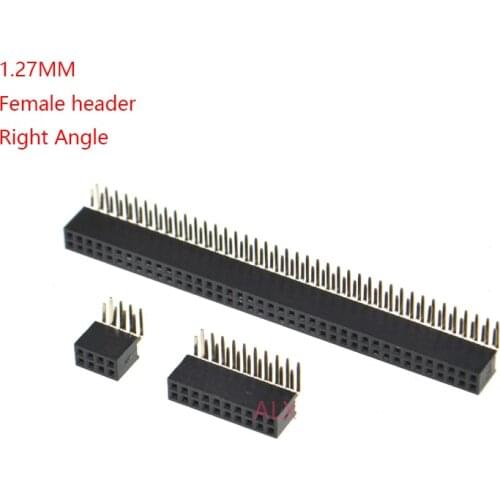 10PCS 1.27mm pitch 2*2/3/4/5/6/8/20/40 PIN double Row Right Angle FEMALE HEADER Strip Connector Socket 2X3p/4p/6p/8p/20p/40p