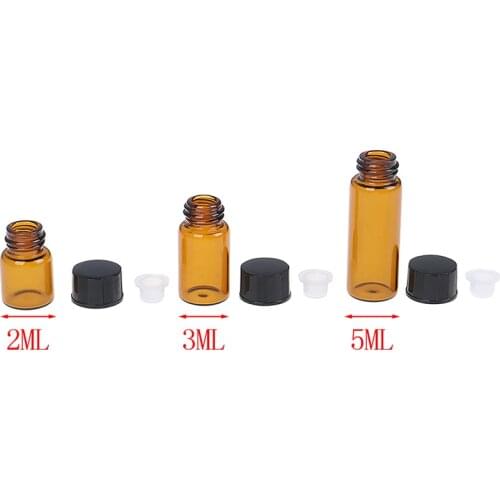 10 Pcs Bottle Empty 2 Ml/3ml/5ml PVC Amber Essential Oil Bottle With Orifice Reducer