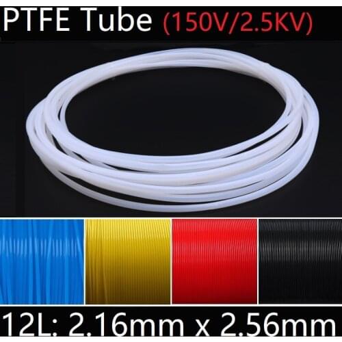 12L 2.16mm x 2.56mm PTFE Tube T eflon Insulated Rigid Capillary F4 Pipe High Temperature Resistant Transmit Hose 150V Colorful