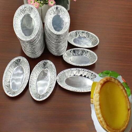 250pcs Disposable Oval Loaf Pan Aluminum Tin Foil Egg Tart Mold Cupcake Muffin 37MF
