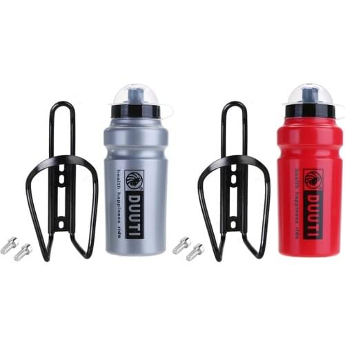 500ML MTB Bike Bicycle Cycling Water Drink Bottle+Holder Cage Outdoor Sports Plastic Portable Kettle Water Bottle Drinkware