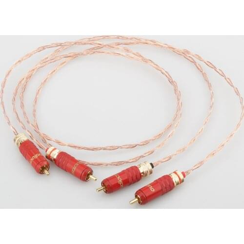 Audiocrast 3CU OCC RCA Analogue cable 2RCA to 2 RCA Male to Male Audio Cable Gold-Plated RCA Audio Cable for Home Theater DVD TV