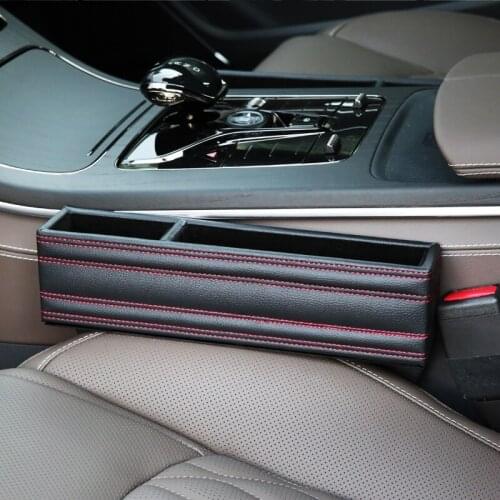 Car slot storage box interior decoration accessories vehicle auto seat middle gap filler organizer phone card holder leather