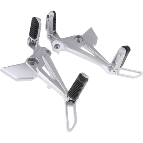 CNC Aluminum Rearsets Footpegs Footrests for Honda Grom MSX125 2013 2014 2015 2016 2017 - Silver