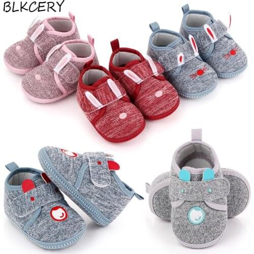 Baby Shoes Adorable Infant Slippers Toddler Baby Boy Girl Crib Shoes Cute Cartoon Anti-slip Prewalker Baby Slippers Bear Bunny