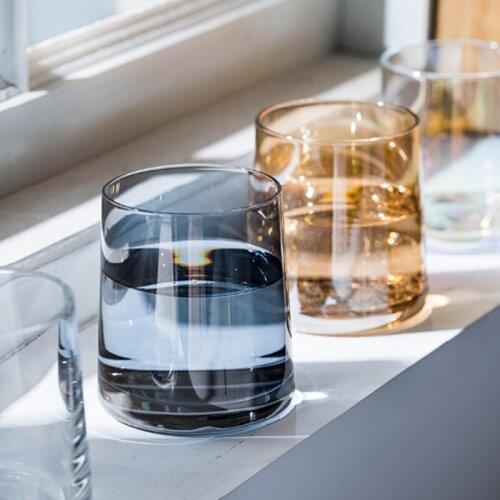 Europe Colorful Ion-Plated Glass Wine Glass High Quality Whiskey Glass Artificial Blowing Transparent Water Cup Party Drinkware