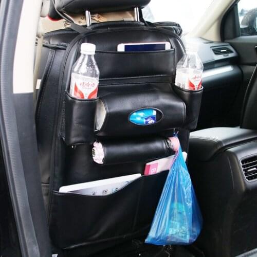 Leather back storage bag car multifunctional car storage box back hanging bag r - 0179