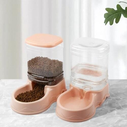3.5L Automatic Cat Food Feeder Dog Water Dispenser Bottle Fountain Big Capacity Waterer Drinker Self Feeding Bowl for Small Pets