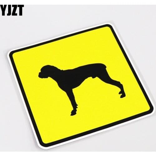 YJZT 13CM*13CM Fashion Car Styling Boxer Dog PVC Car Sticker Waterproof Decal Decoration 13-1029