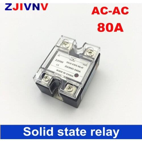 1 PC single phase AC-AC 80Amp Solid state relay 90-480VAC/80~250VAC ZG3NC-380A 1 phase AC SSR High quality