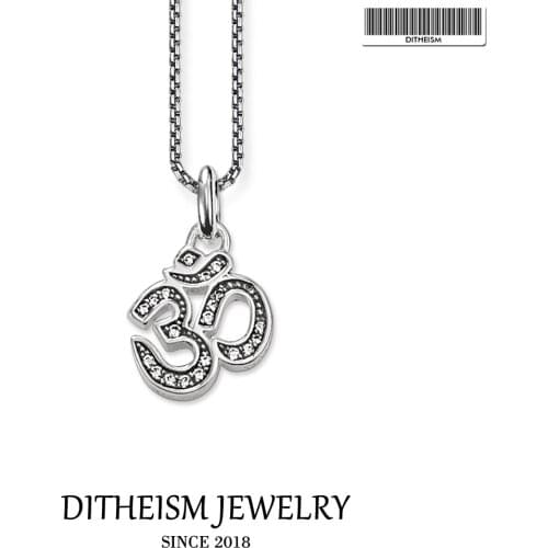 Link Chain Necklace OM Buddhist , 2018 New Fashion 925 Sterling Silver Jewelry Religious Gift For Men Women Boy Girls