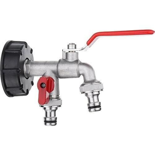 1000 Liter Home Garden Water Double Connector Faucet Adapter IBC Fuel Tank Connector For Garden Water Tank Connector Water Tap