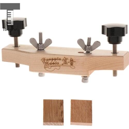 Tooyful Durable Solid Wood Acoustic Guitars Bridge Caul Clamp with Cork Gasket DIY Guitars repair Maintenance kits