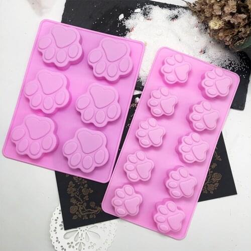 Lovely cats paw silicone mold chocolate mousse Ice Cream baking tool handcraft drop glue resin mold aromatic gypsum soap mold