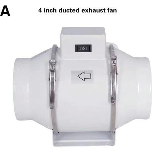 4" 100mm Exhaust fan duct booster fan ventilation extractor fan fume exhaust hood Exhaust pipe for kitchen bathroom air cleaning
