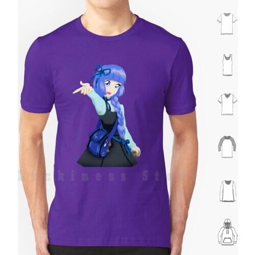 Magical Idol , Amita T Shirt DIY Cotton Big Size S-6xl Anime Character Magic Wand Crystal Symbol Blue Purple Ribbon