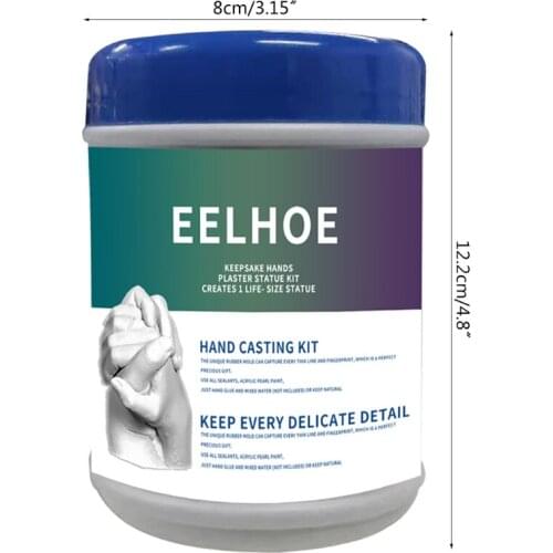 M68E 1 Set Hand Mold Plaster Kit DIY Hand Casting Kit, 25g Clone Powder+25g Model Powder+4g Gold Powder+4g Silver Powder