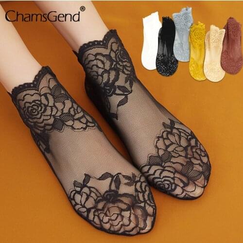 1pair Lace Fishnet Sheer Socks Women Nylon Sexy Black Mesh Transparent Net Thin Breathable Ladies Ankle Sock Dropshipping