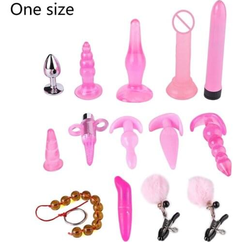13pcs Beads Plug Butt Pleasure Manual Clitoral Stimulation Nipple Clips Adult Vibrator Masturbating Sex Toy for Women Me