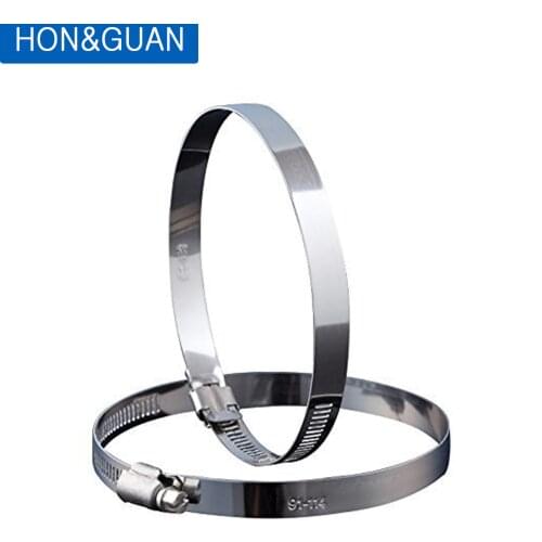 Hon&Guan 2pcs 6inch Hose Clips Duct Clamps Adjustable Stainless Steel Worm Drive Hose Clamp For Inline Duct Fan (150mm)