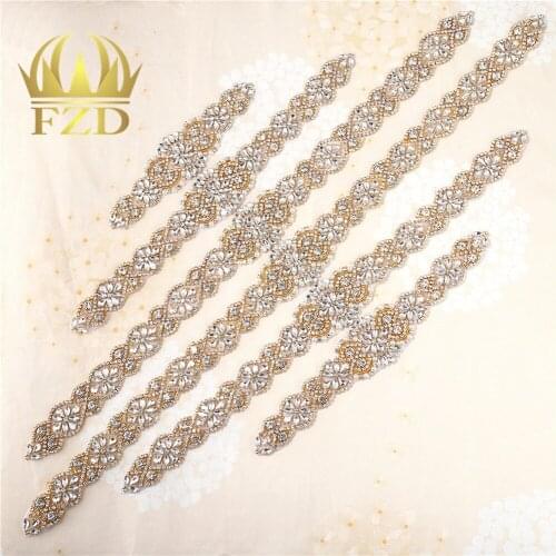 30 Pcs Beaded Appliques Multi- size Rhinestones Sew On Clear Crystal For Costume Sash Belt Strass Diamant