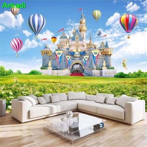 European 3D fantasy castle custom mural childrens room sofa living room bedroom background wallpaper 5D rural landscape
