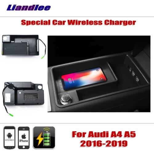 Accessories For Audi A4 A5 2016-2019 hidden Car Wireless Charger Storage For IPhone Android Iphone Battery Charger
