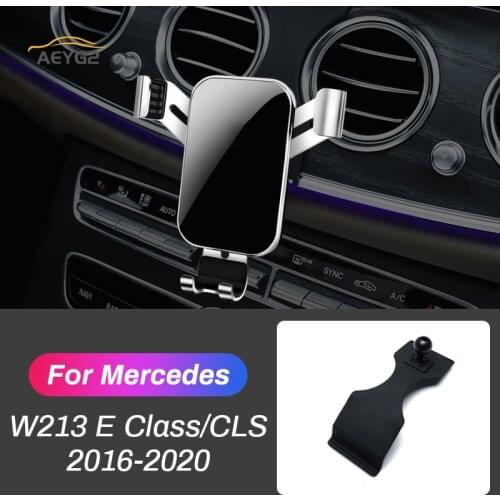 Car Mobile Phone Holder For Mercedes Benz E Class W213 E200 E400 E300 E220 2017 2018 2019 Air Vent Gravity Bracket Car GPS Stand