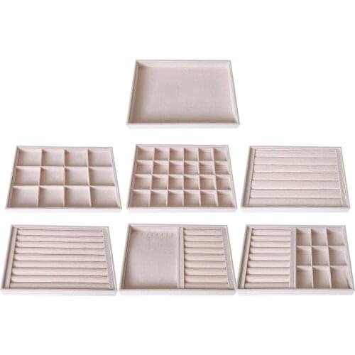 Velvet Jewelry Display Storage Tray Holder Box for Dresser Drawer, Earring Necklace, Space Saver