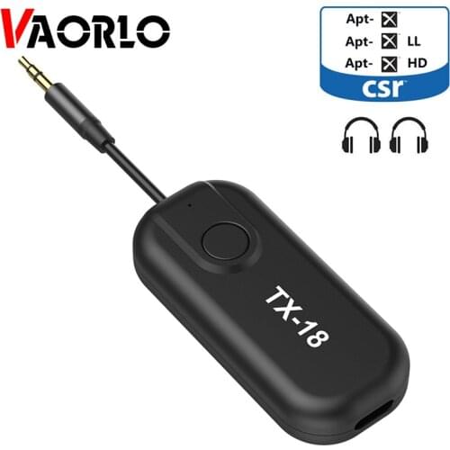 VAORLO CSR8670 5.0 Bluetooth Receiver&Transmitter 2-in-1 3.5MM AUX APTX APTXLL HD Low Latency Wireless Adapter For Headphone TV